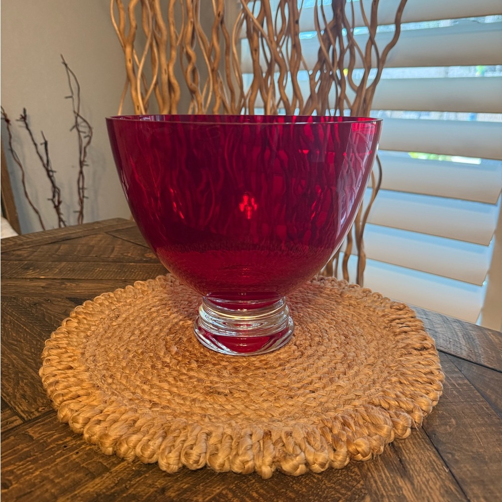 Elegant Amethyst Red Glass Bowl